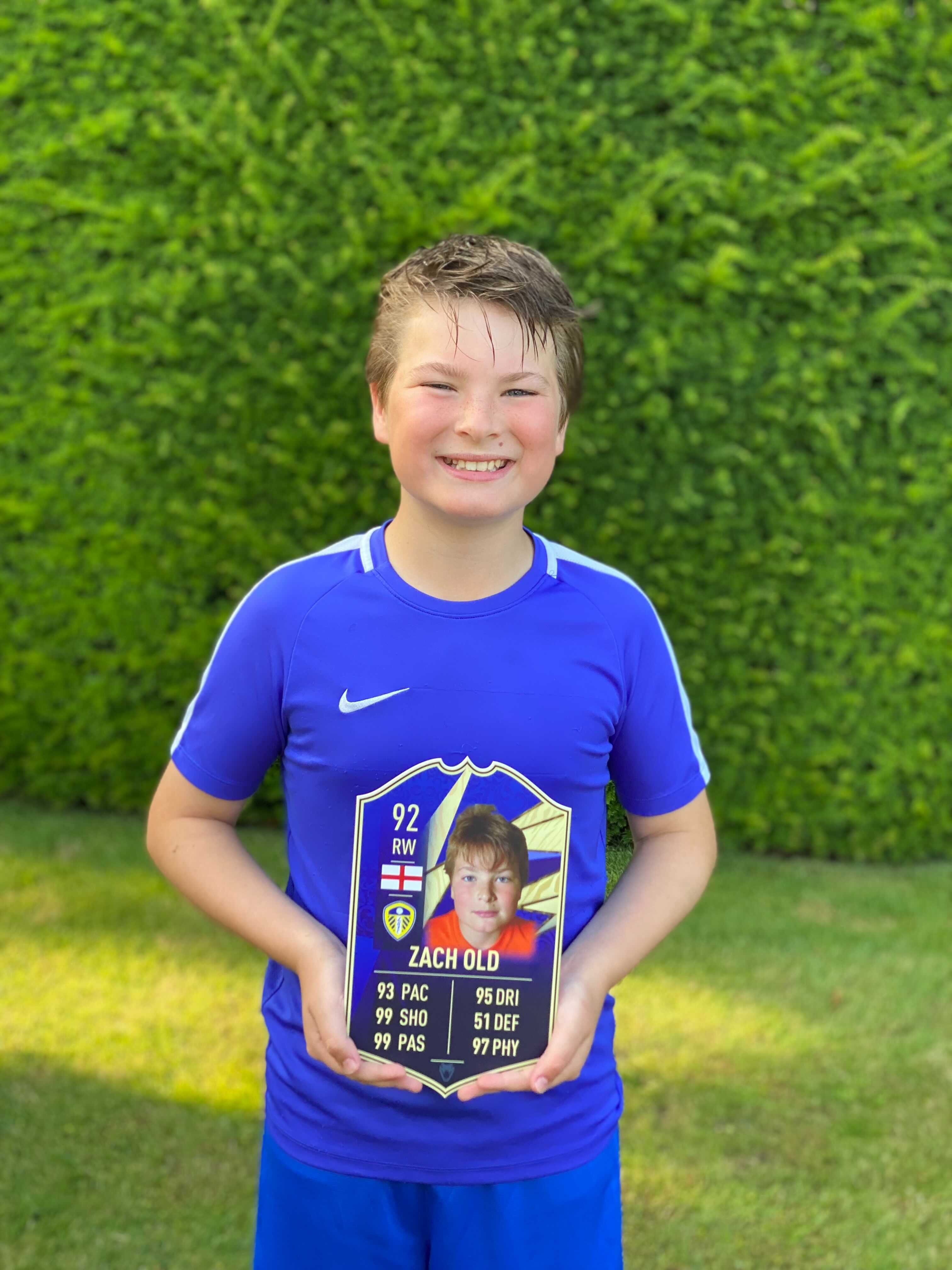Zach with his card